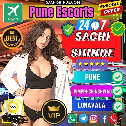 Banner Image of Sachi Shinde Top Pune VIP Escorts Member Exclusive Elite Gold Member Deals and Offers.  A Premium VIP Sachi Shinde Escorts Girl in the Banner behind a Pune Airport area with a Luxury Pickup and drop for Elite Customers to 4/5 Star Hotels for Escorts Services. Also Services available in Lonavala and Pimpri-Chinchwad. Great deals On caling our Customer support. Contact via Call, Whatsapp, Telegram, instagram or Facebook.
